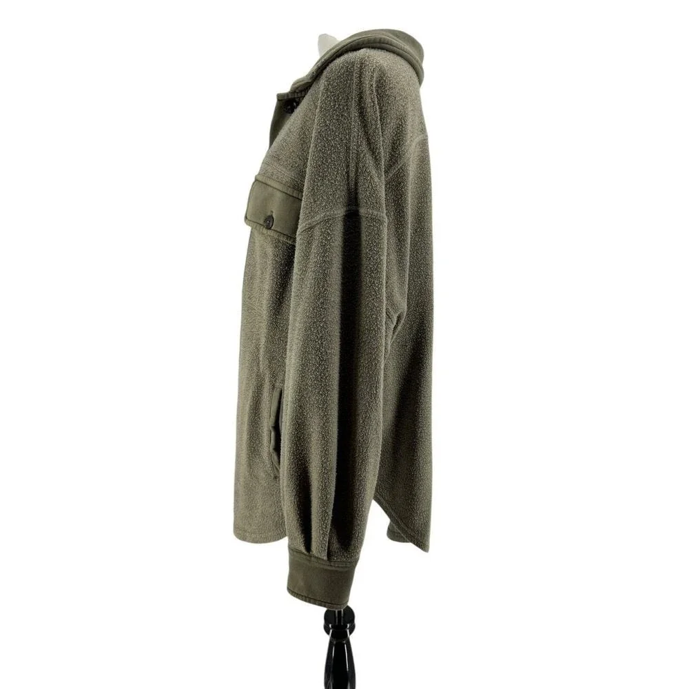 Free People Women's Dirty Olive Green Oversized Slouchy Ruby Jacket Size Small